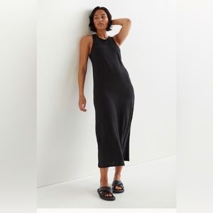 H&M black linen maxi dress Size Small NWT